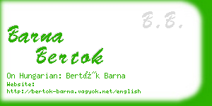 barna bertok business card